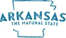 Logo of Arkansas, labeled "The Natural State."